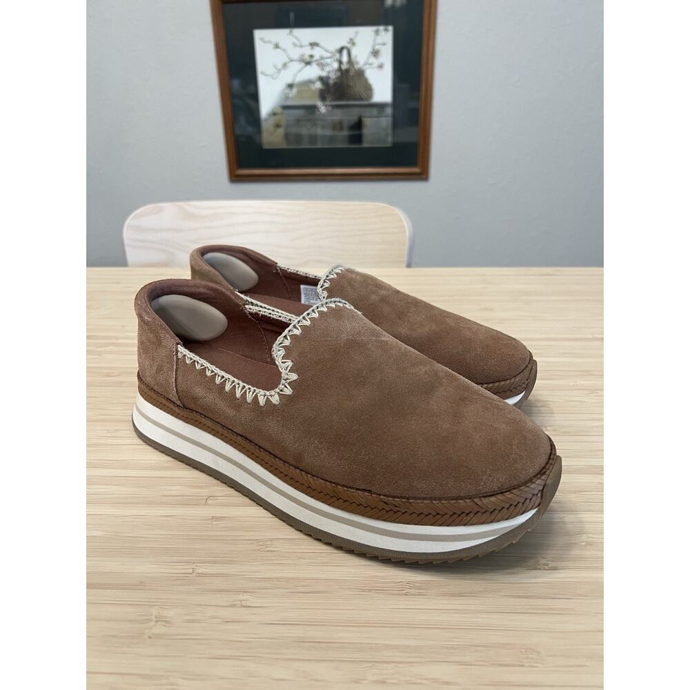 TOMS Women's Jocelyn Slip On Platform Sneaker in Brown Suede Size 8